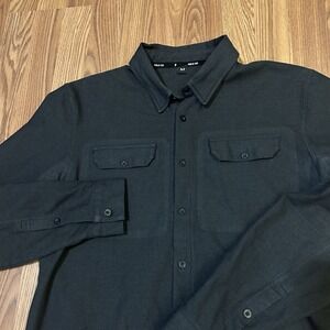 Public Rec Button Up Stretch Work Shirt Men Sz M Charcoal Long Sleeve Thermolite